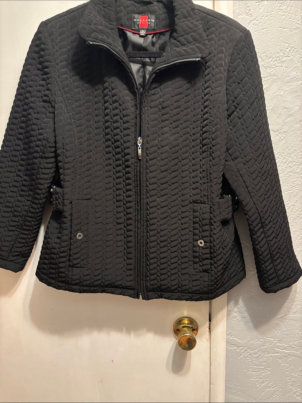 Gallery Black Quilted Zip-Front Jacket